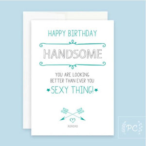 Happy Birthday Handsome Card - Prairie Chick Prints