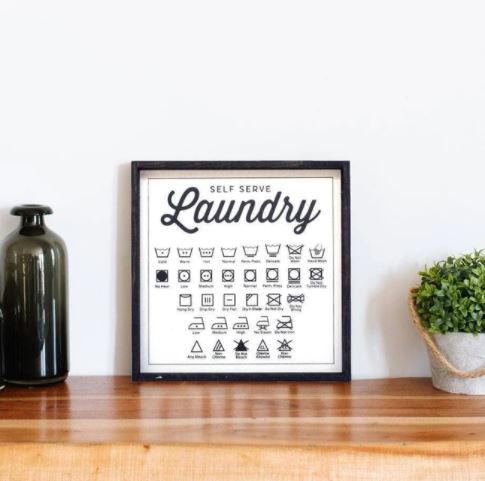 Laundry Symbols (13x13) Wooden Sign - William Rae Designs