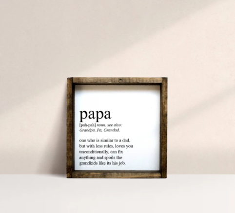 Papa Definition (7x7) Wooden Sign - William Rae Designs
