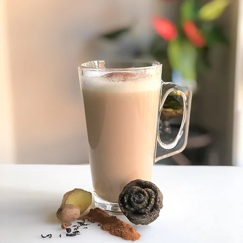 Hot Chai Tea Latte made with the Beverage Bomb Firefly Chai diffusible tea 