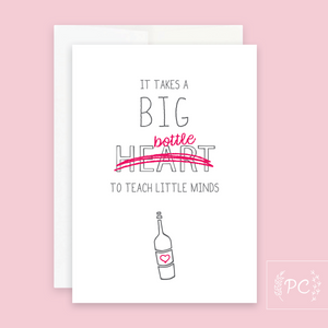 Teacher Big Bottle Card - Prairie Chick Prints