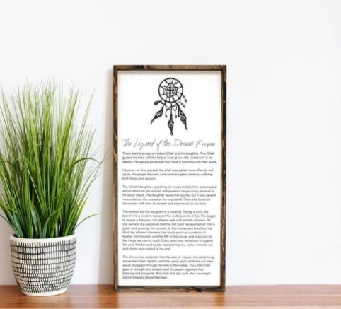 The Legend Of The Dream Catcher (12x24) Wooden Sign - William Rae Designs