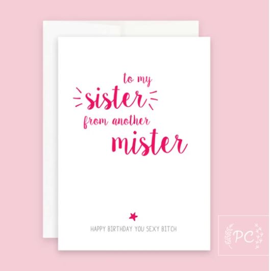 Sister From Another Mister Card - Prairie Chick Prints