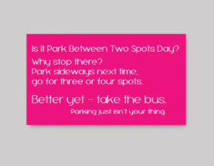 Two Spot Parking Cards - What She Said Creatives