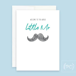 Welcome To The World Little Mr Card - Prairie Chick Prints