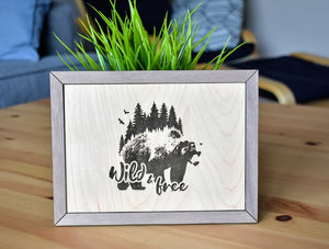 Beautiful decor sign made of high-quality maple plywood that is carefully laser engraved with our own Nature-inspired art design. The sign is nicely finished with a walnut frame. A mounting hole is provided for quick and easy installation.