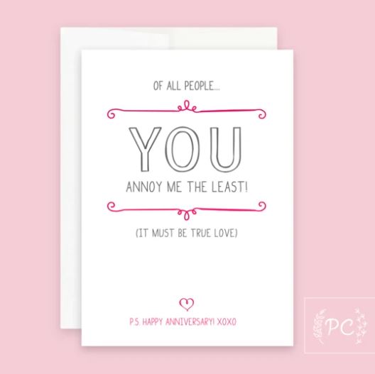 You Annoy Me The Least Card - Prairie Chick Prints
